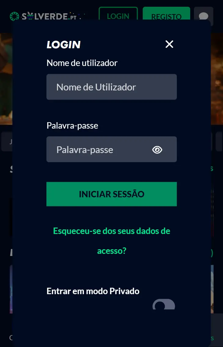 solverde casino login